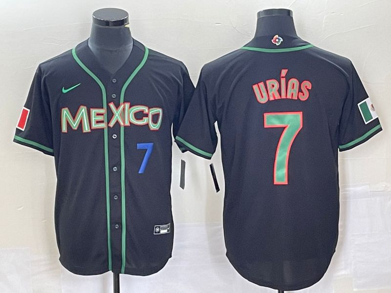Men 2023 World Cub Mexico #7 Urias Black green Nike MLB Jersey2->more jerseys->MLB Jersey